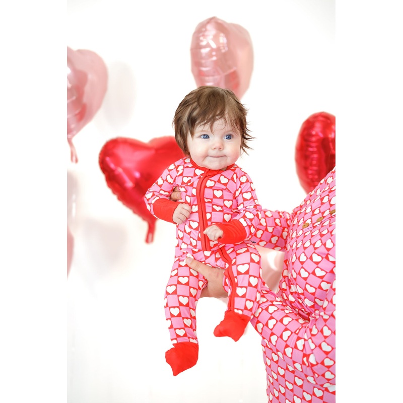 ZIP ROMPER – Red Hearts|0/3m|3/6m|6/12m|12/18m|18/24m|2/3