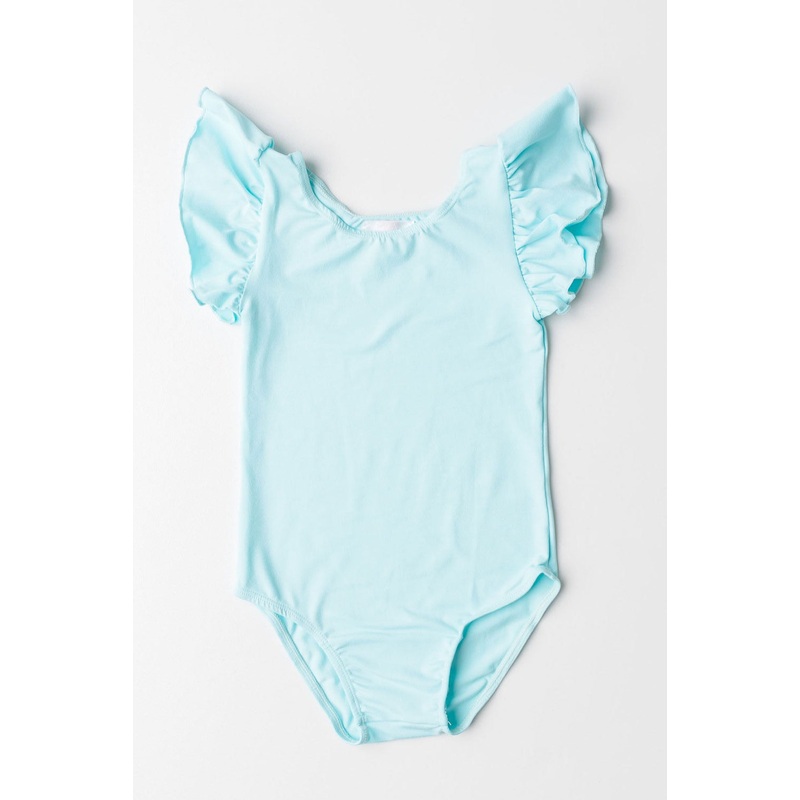 Aqua S/S Flutter Sleeve Leotard