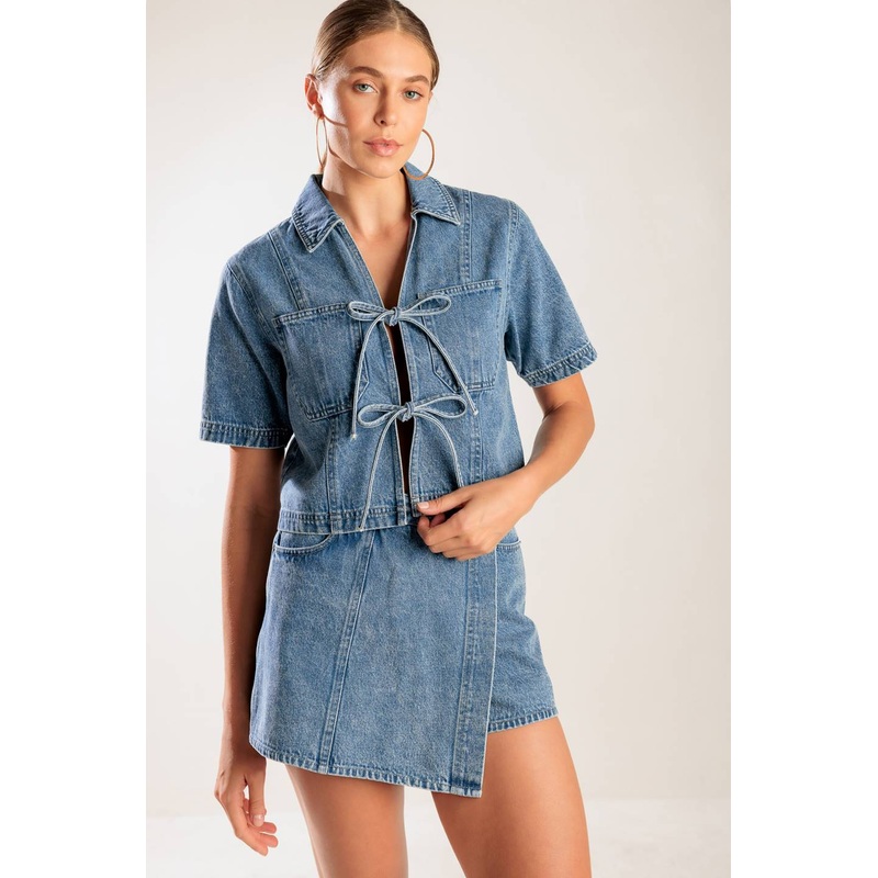BY CHANCE DENIM TOP|DENIM  BLUE|S|M|L|1X|2X|3X