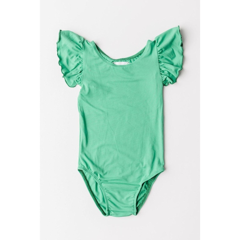 Kelly Green S/S Flutter Sleeve Leotard