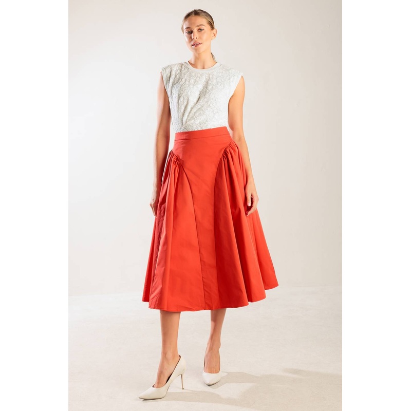 LUNCH WITH THE GIRLS WOVEN FULL MIDI SKIRT