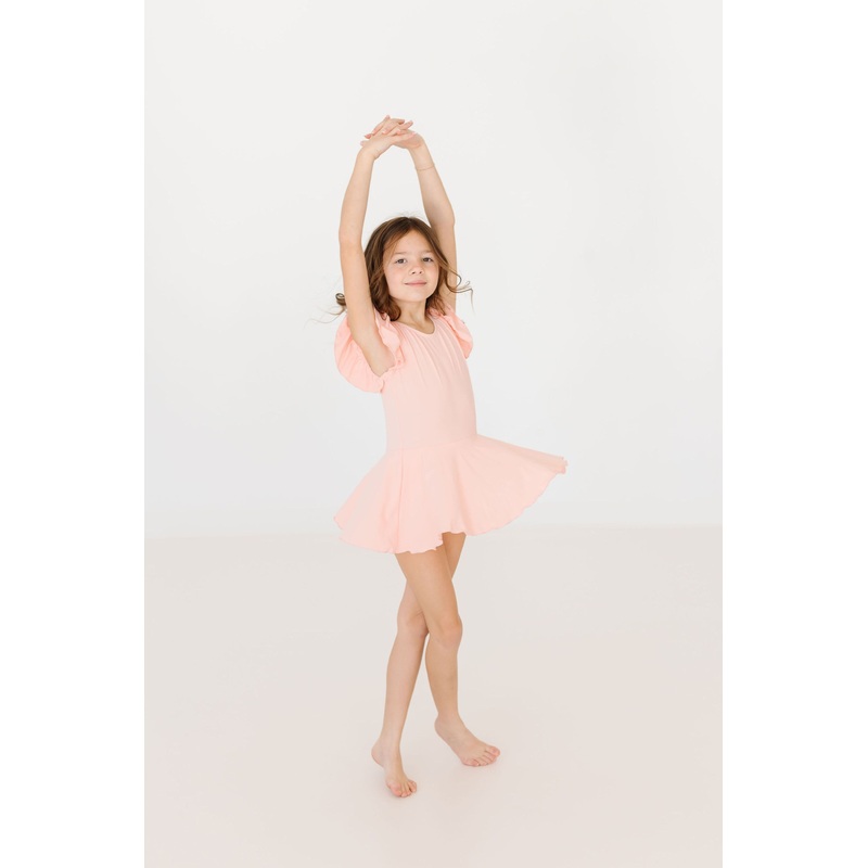 Peach S/S Twirl Leotard|6-12M|12-24M|2T|3T|4T|5/6|7/8