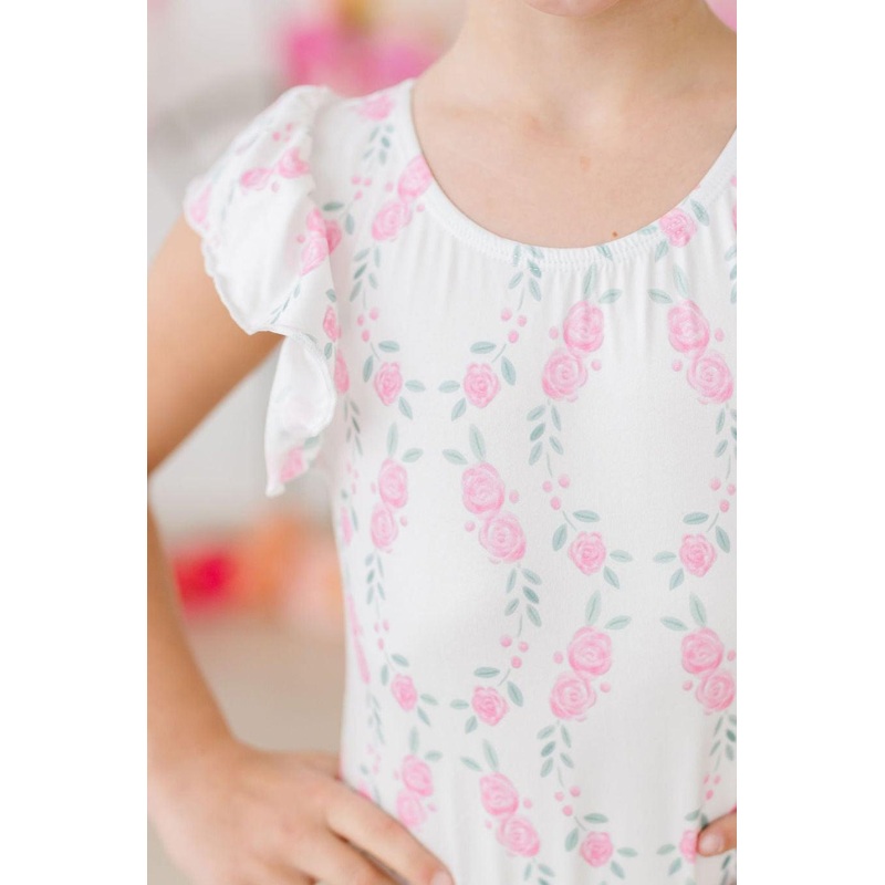 Rosie Posie S/S Flutter Sleeve Leotard