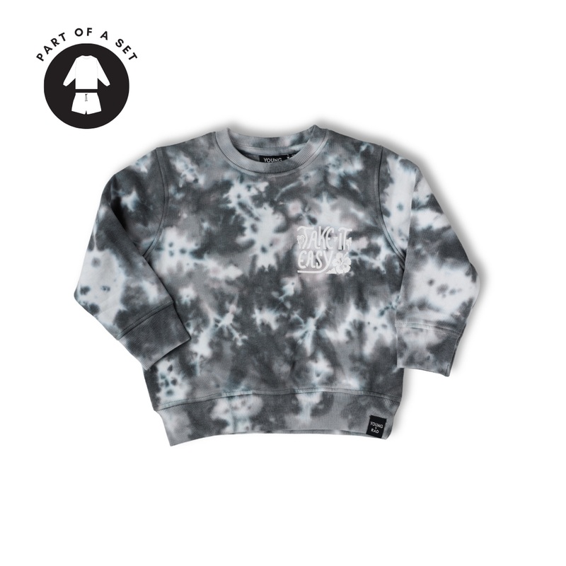 TAKE IT EASY TIE-DYE CREWNECK // CHARCOAL (coming soon)