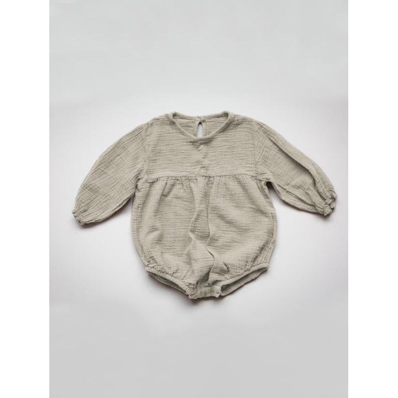The Meadow Romper|ecru|olive|0-3 months|3-6 months|6-9 months|9-12 months|12-18 months|18-24 months|2-3 years