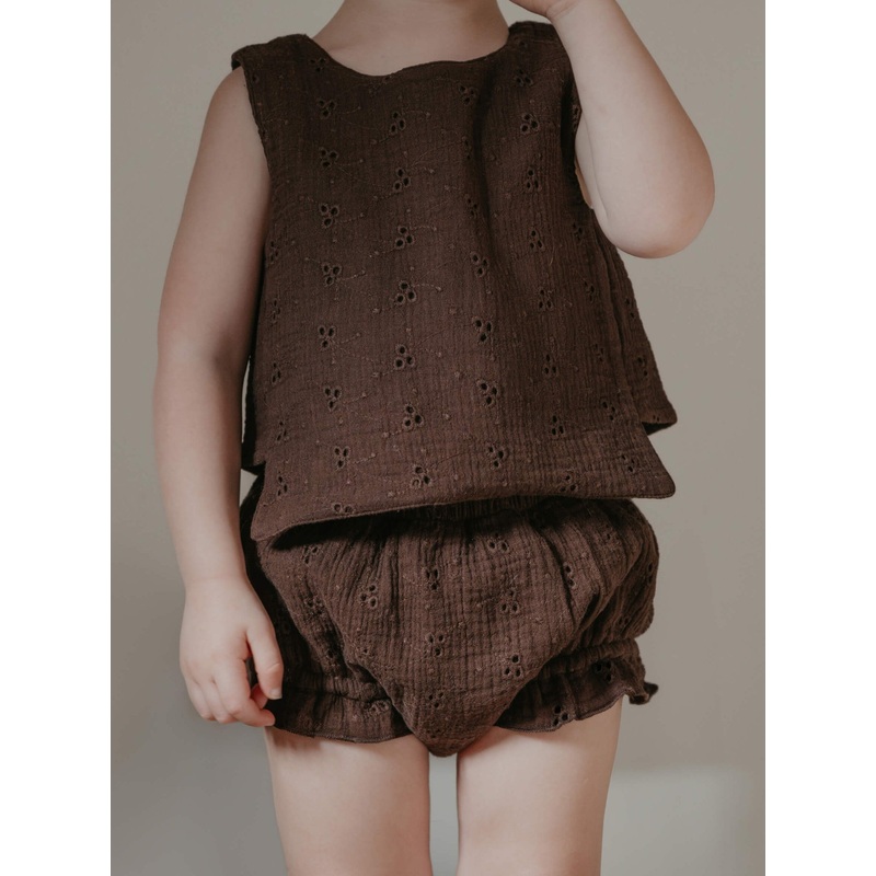 The Summertime Bloomer|chocolate|0-3 months|3-6 months|6-9 months|9-12 months|12-18 months|18-24 months