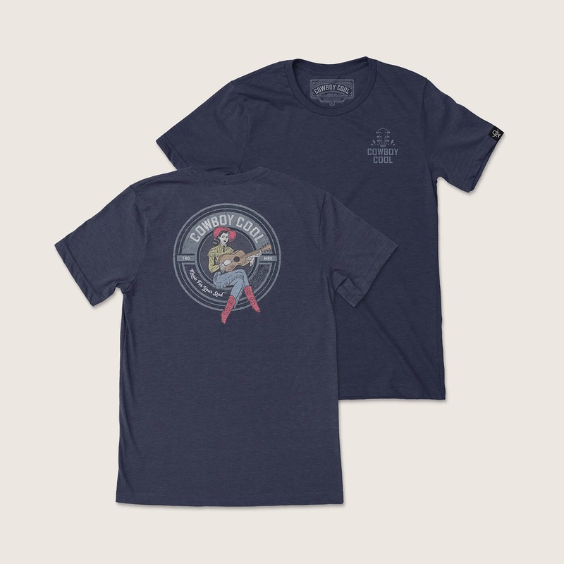 Western Riffs T-Shirt|S|M|L|XL|2XL|Heather Midnight Navy