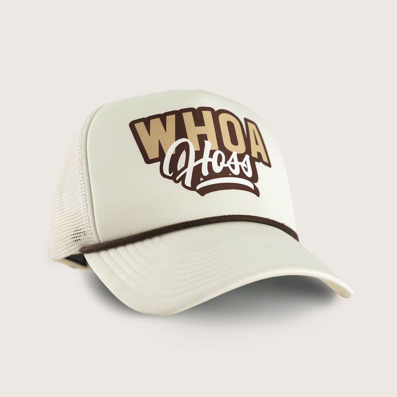 Whoa Hoss Foam Trucker Hat|Ivory