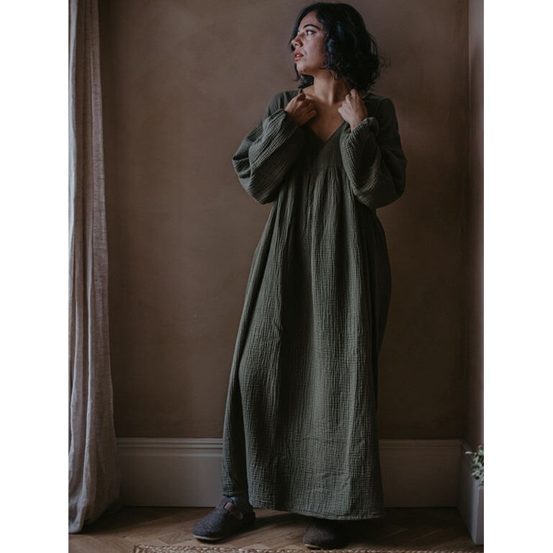 The Meadow Dress – Women’s|ecru|olive|S|M|L|XL|XS