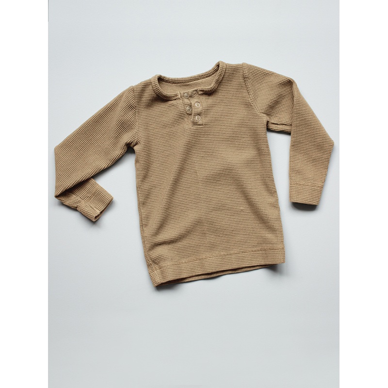 The Waffle Top|camel|undyed|0-3 months|3-6 months|6-9 months|9-12 months|12-18 months|8-9 years|18-24 months