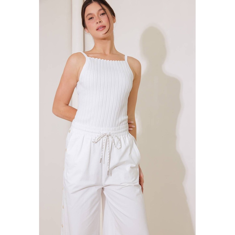 BIT OF SUNSHINE WHITE SWEATER KNIT TANK TOP