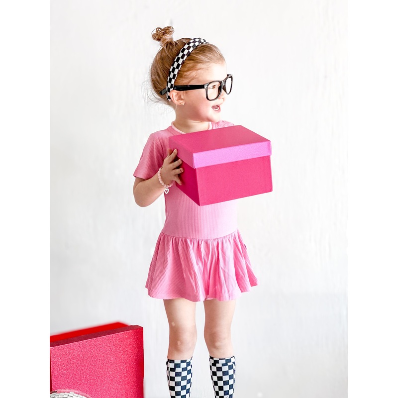 BUBBLEGUM RIB DREAM BODYSUIT DRESS