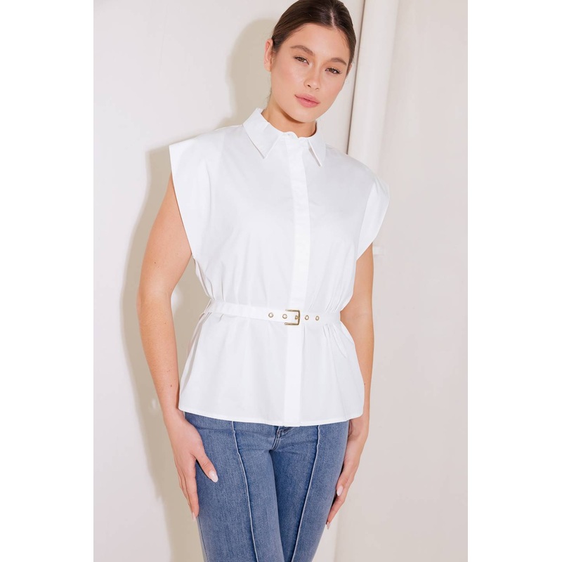 ON CLOUD NINE WHITE WOVEN TOP|WHITE|S|M|L