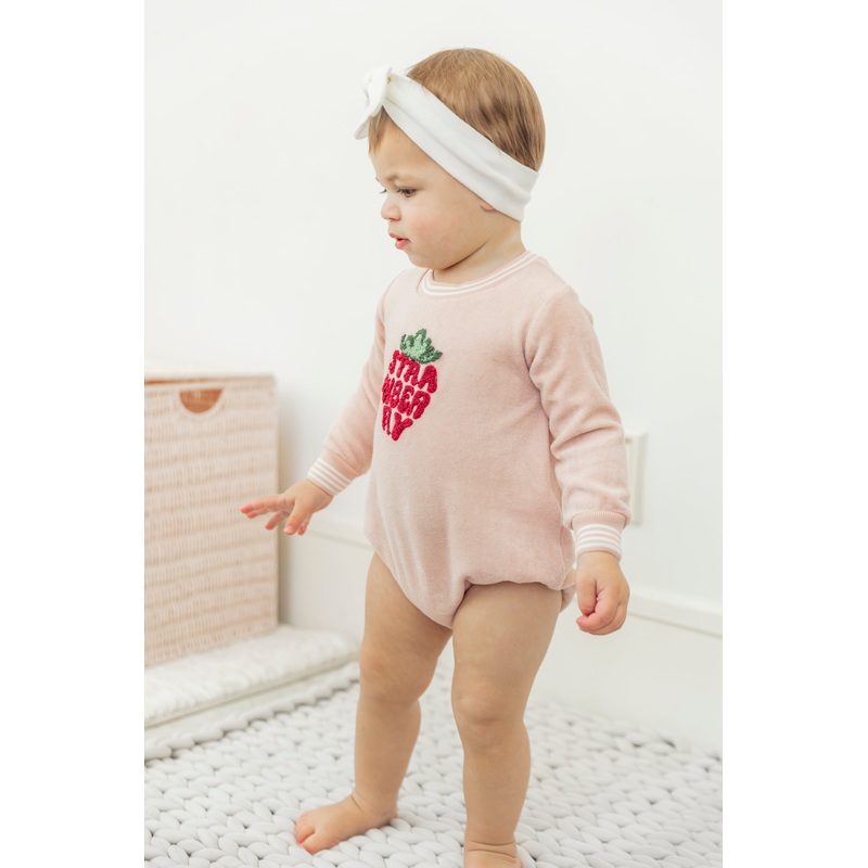 Strawberry Striped Teryy Onesie