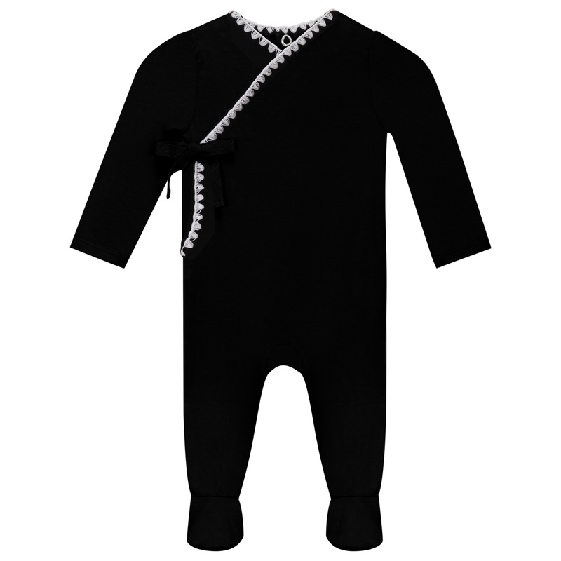 Wrap Onesie|Black|Pink|Seabrook|3 Months