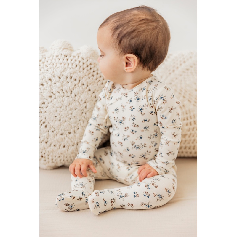 Wrap Printed Onesie|Cream|1 Month|3 Months