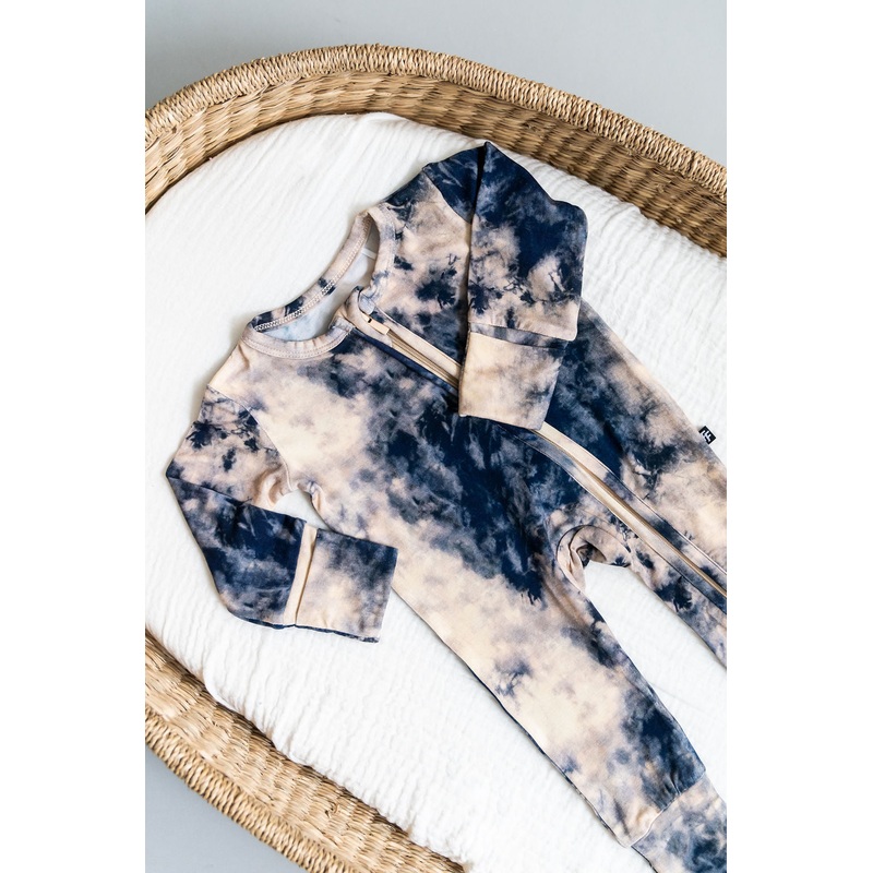 Blue Tie-Dye Convertible Footie