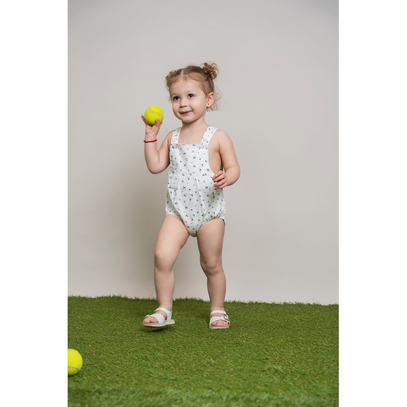 Floral Printed Denim Romper|Blue|9 Months|12 Months|18 Months|24 Months|36 Months