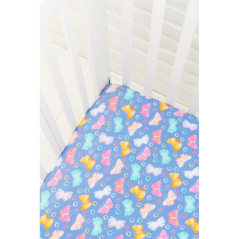 Korrie Butterflies Bamboo Crib Sheet