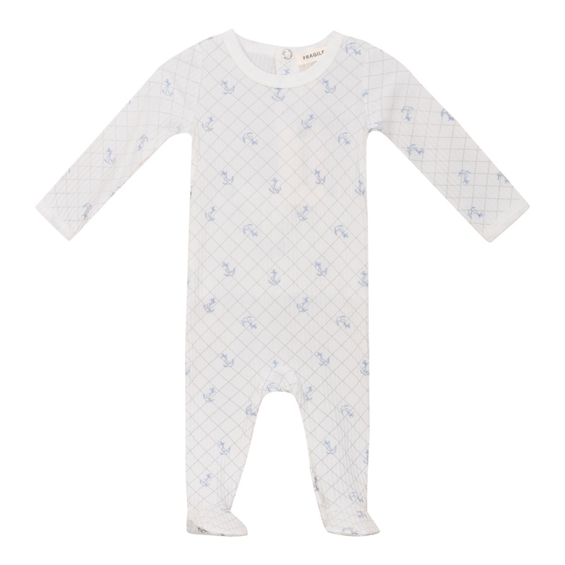 Mesh Print Onesie|White/Blossom|White/River Blue|3 Months