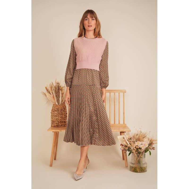 Midi Dress Vest Set|Mint Diamond/Mint|XS|S|M|L|XL|1XL