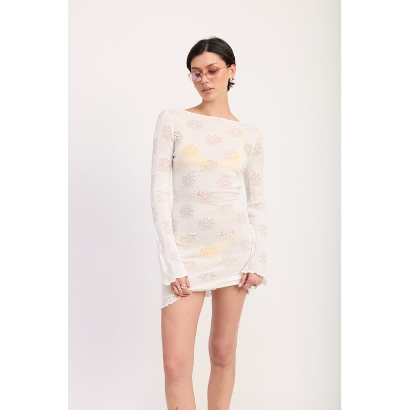 MINI OPEN BACK LONG SLEEVE DRESS