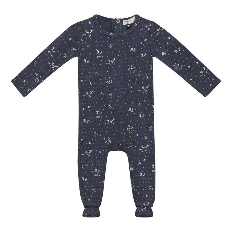 Printed Rib Onesie|Light Ink|Rosette|3 Months