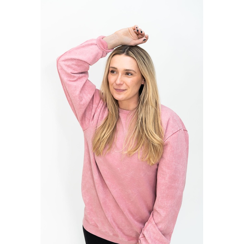 Rose Acidwash Adult Sweatshirt