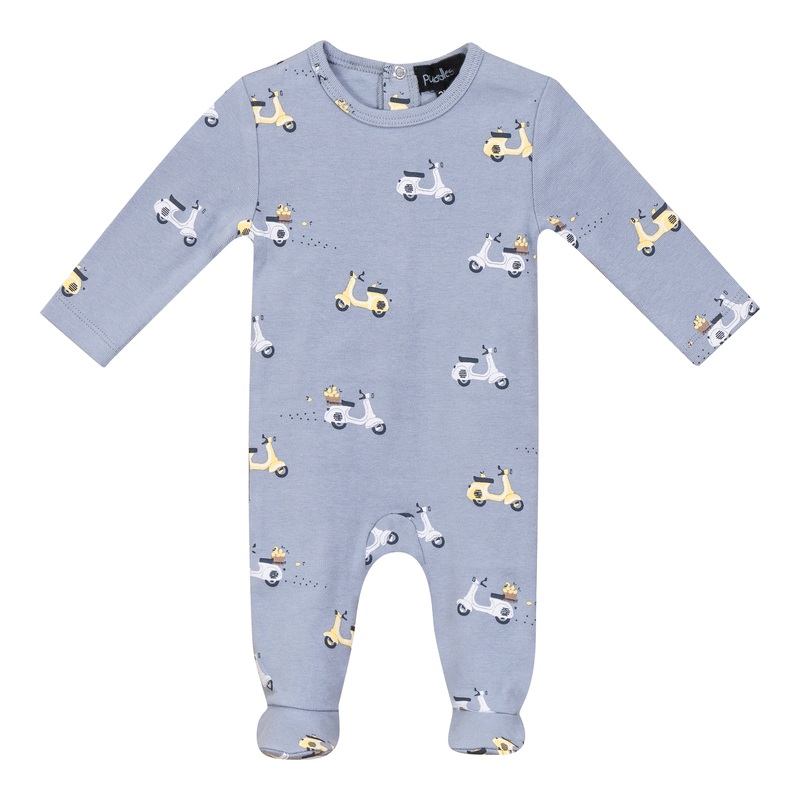 Scooter Bicycle Print Onesie|Blue|Primrose|3 Months