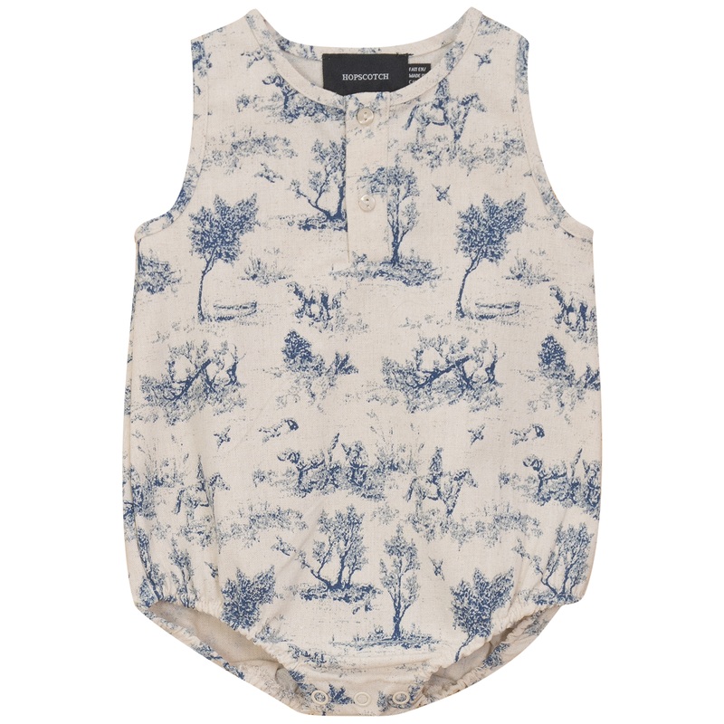 Tree Print Romper|Indigo|9 Months|12 Months|18 Months|24 Months