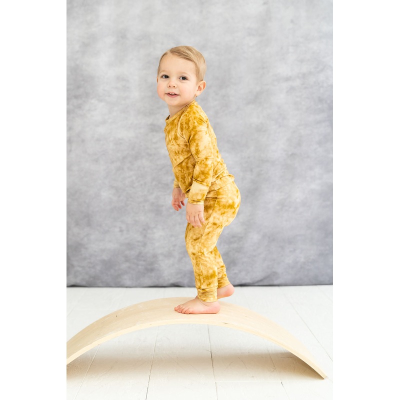 Mustard Tie-Dye 2-Piece Pajama Set