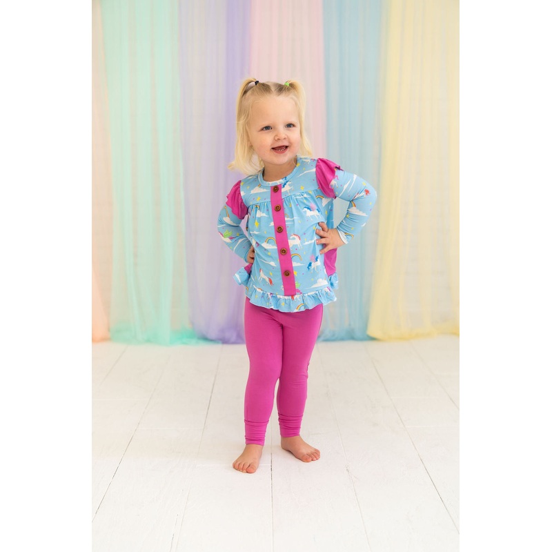 Sage Bamboo Long Sleeve Peplum + Legging Set