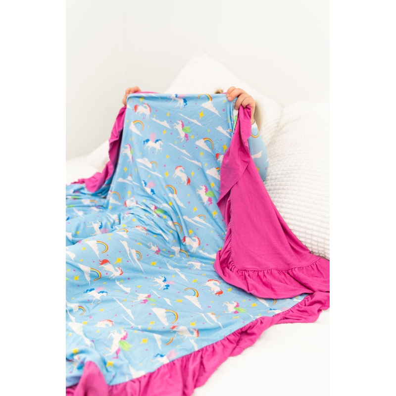 Sage Bamboo Ruffle Toddler Blanket