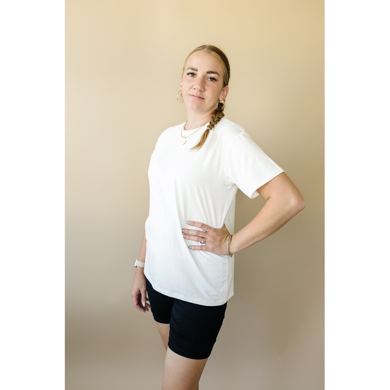 Adult Unisex Bamboo Tee|S|M|L|XL|XXL|White|Beige