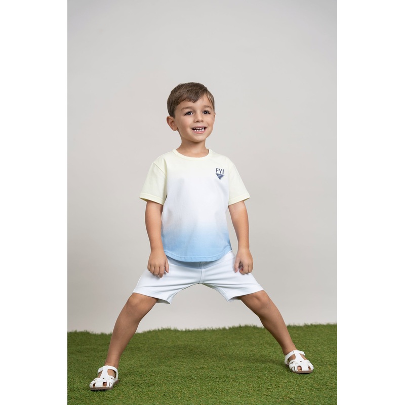 Dip Dye Tshirt|Light Denim/White/Sage|Pale Yellow/White/Pale Denim|18 Months|24 Months|3|4|5|6|7|8|10