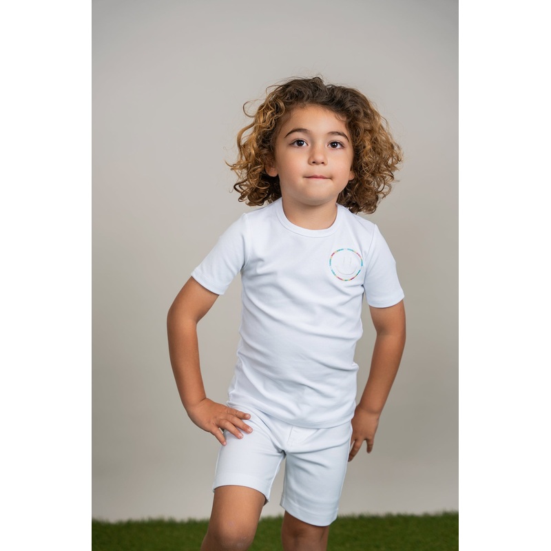 Smiley Embroidered T-Shirt|Black|Denim|White|3|4|5|6|7|8