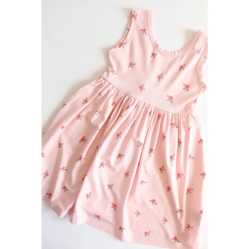 Bamboo Adventure Twirl Dress in Pink with Floral Prints