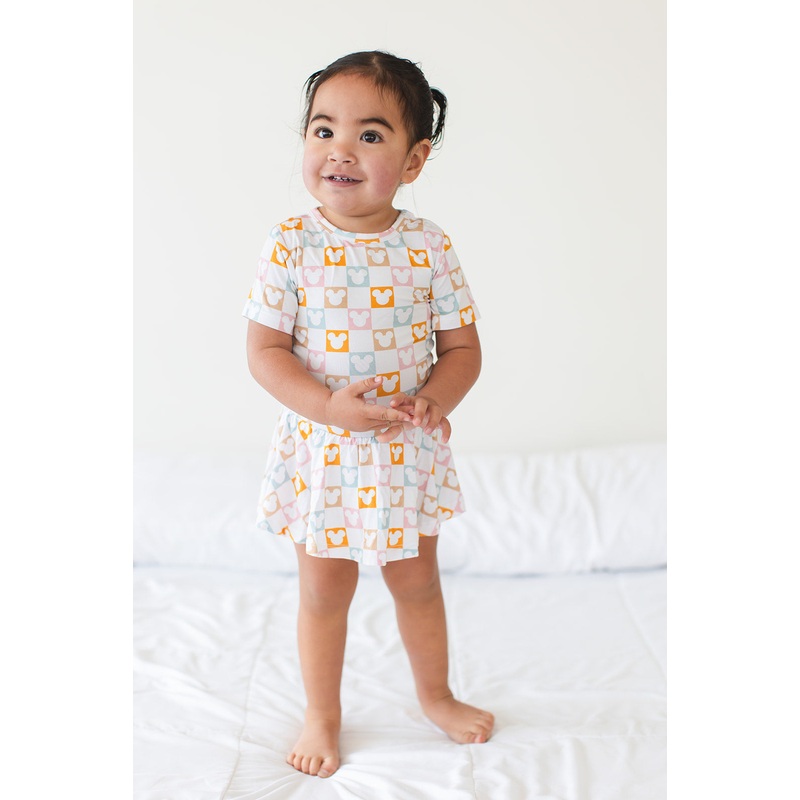 Checkerboard Charm – Bodysuit Dress