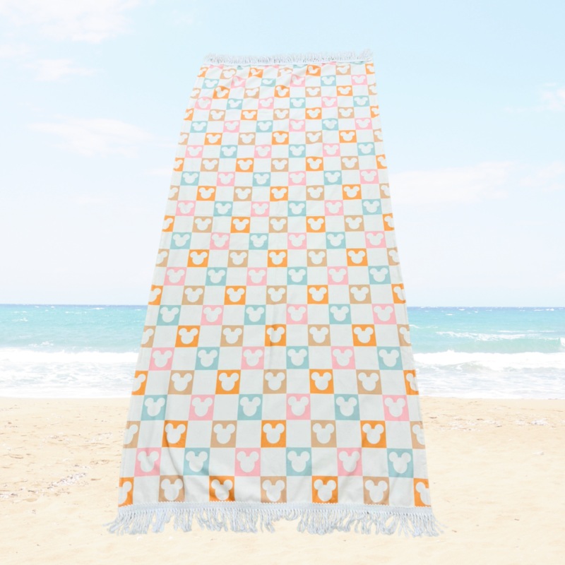 Checkered Magic Fringe Beach Towel
