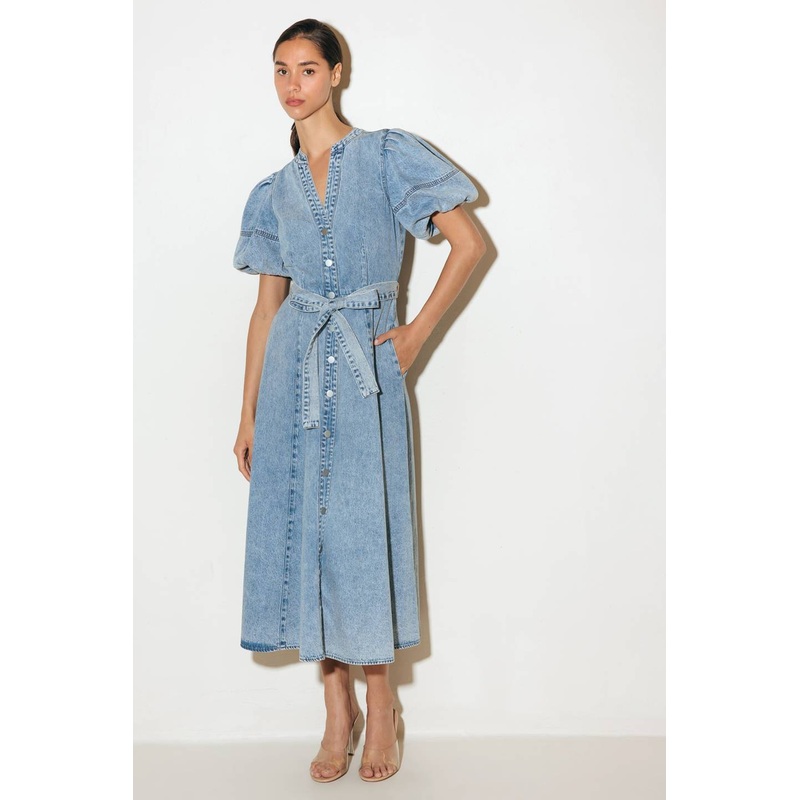 BAREFORM LIGHT DENIM MIDI DRESS