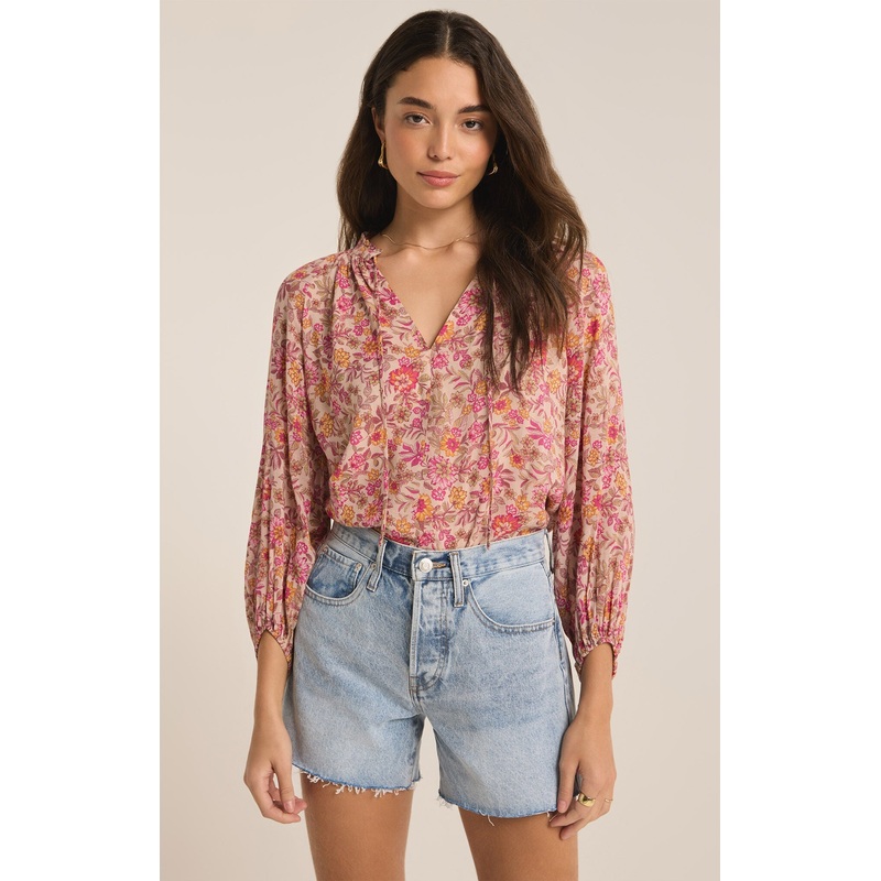 CARINE LIMA FLORAL TOP|X-Small|Small|Medium|Large|X-Large