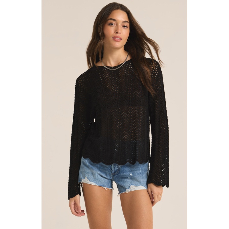 DONOVAN CROCHET TOP|X-Small|Small|Medium|Large|X-Large|Black|Sandstone
