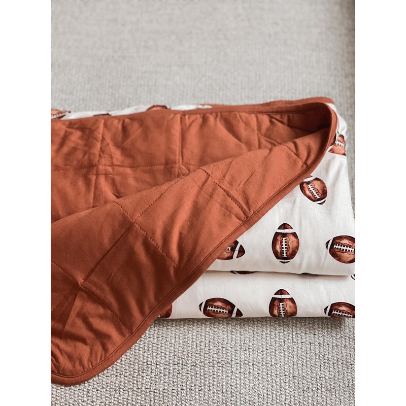 Football Print Quilted Bamboo Blanket – 1.0 Tog