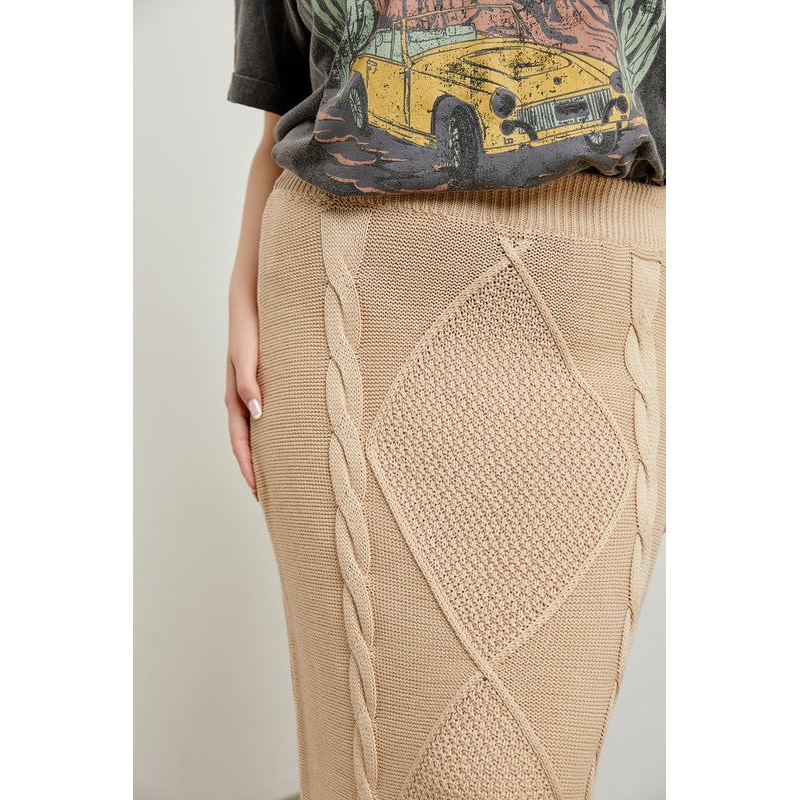 Knit Woven Midi Skirt|Small|Medium|Large|1XL|2XL|3XL