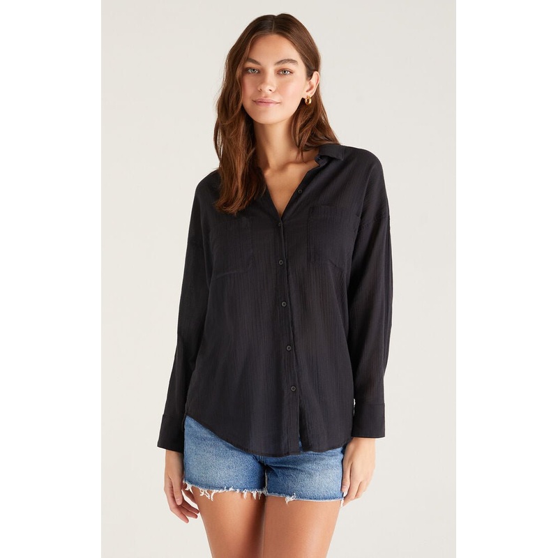 Lalo Gauze Button Up Top|XS/S|M/L|Black