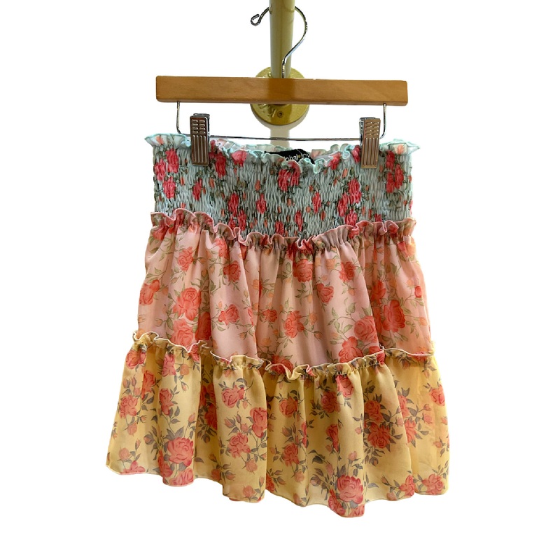 Aqua Chiffon Mix Skirt|Aqua|S|M|L|XL