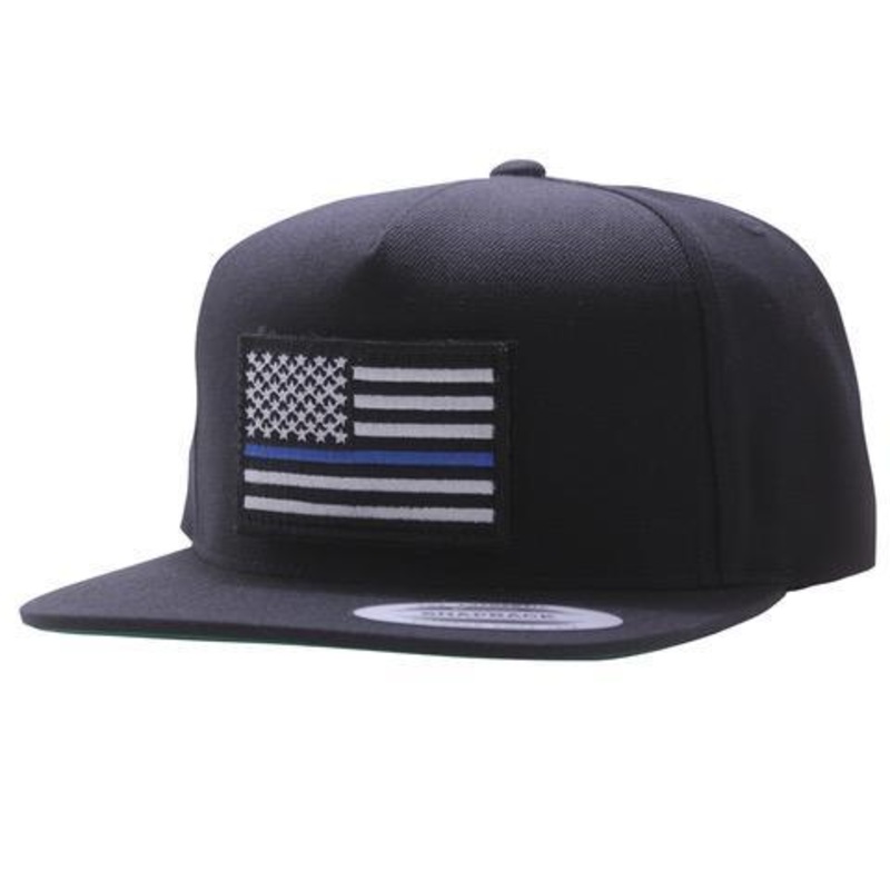 Blue Line Snapback|Black|Dark Heather