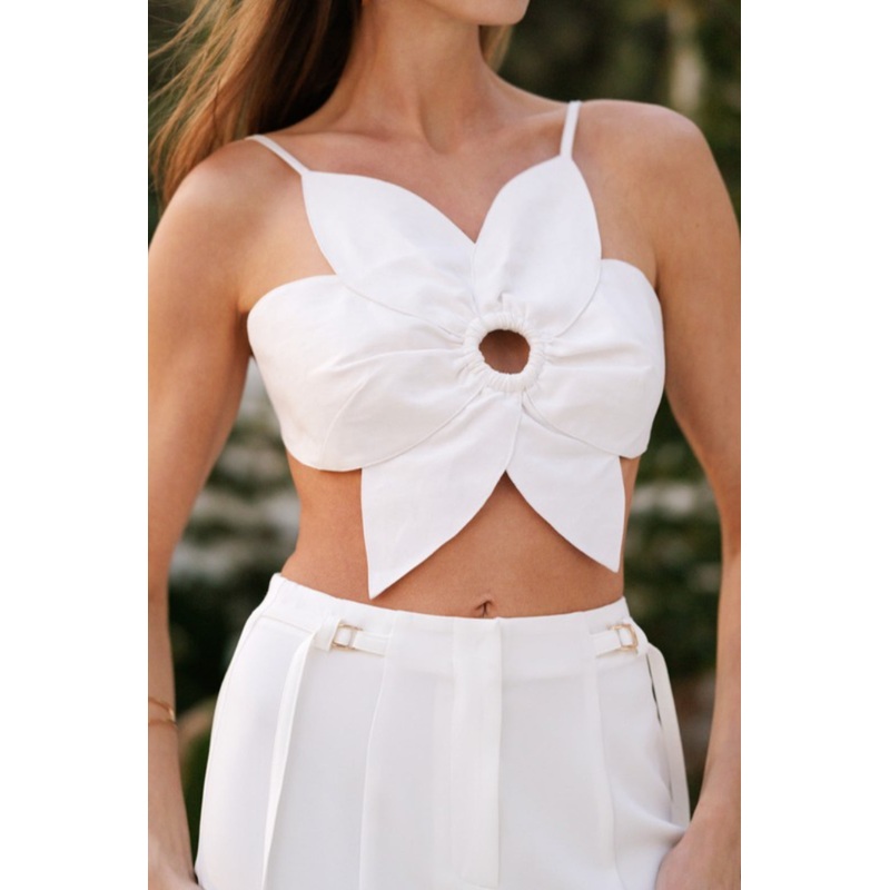Floral Cutout Top|White|S|M|L