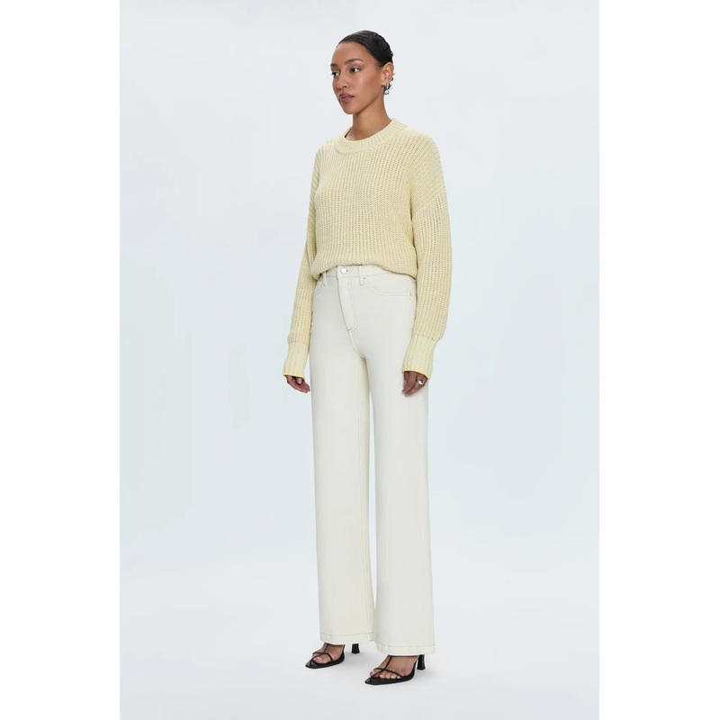 Lana High Rise Ultra Wide Leg- Ecru