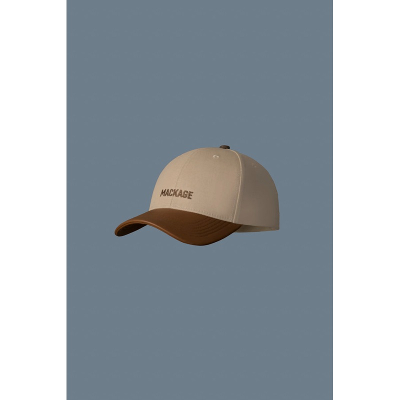 Mackage Anderson-NV Cotton Canvis Cap with Leather Brim